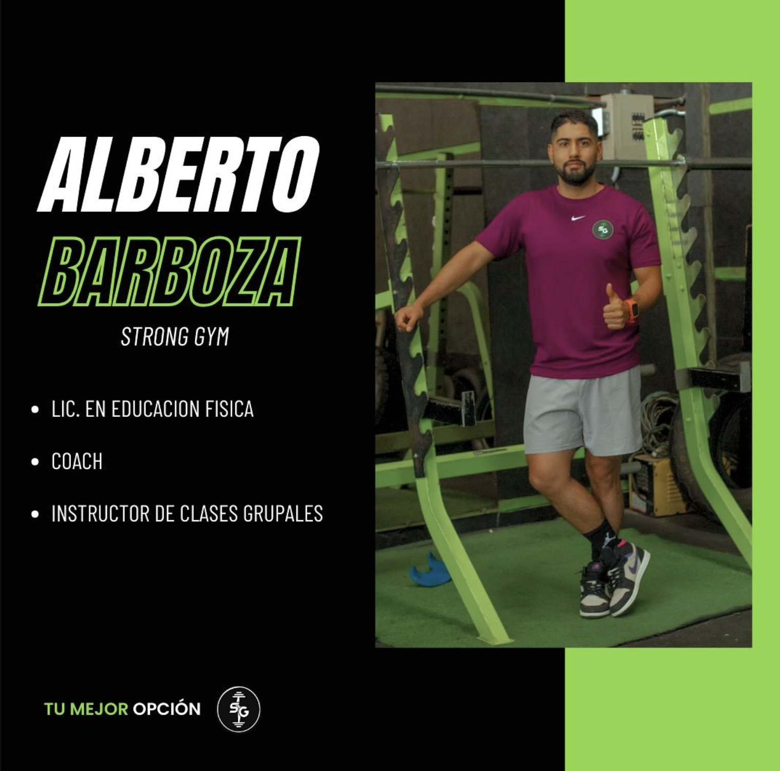 Alberto Barboza — Lic. Educación Física, Strong Gym